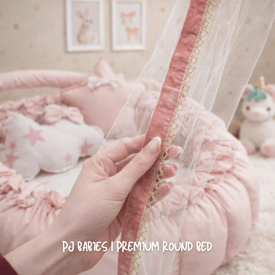Baby Pink Cloud Reversible Premium Baby Round Cot & Play Mat