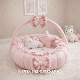 Baby Pink Cloud Reversible Premium Baby Round Cot & Play Mat