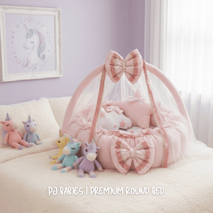Baby Pink Cloud Reversible Premium Baby Round Cot & Play Mat