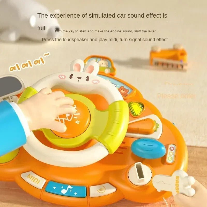 Baby Rabbit Musical Steering Wheel – Light-Up Driving Activity