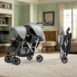 Baby Twin Stroller – Double Seat, Smooth Ride & Easy Fold