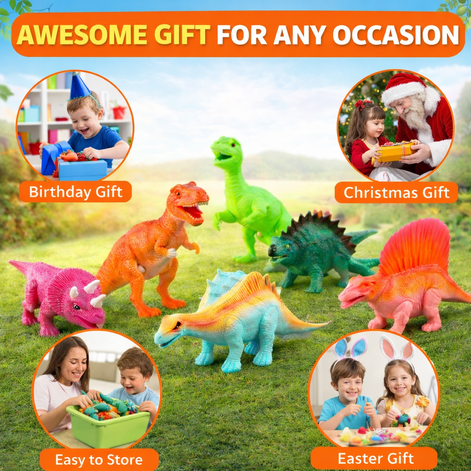 Big Dinosaur Figures Set – Colorful Animal Collection for Kids