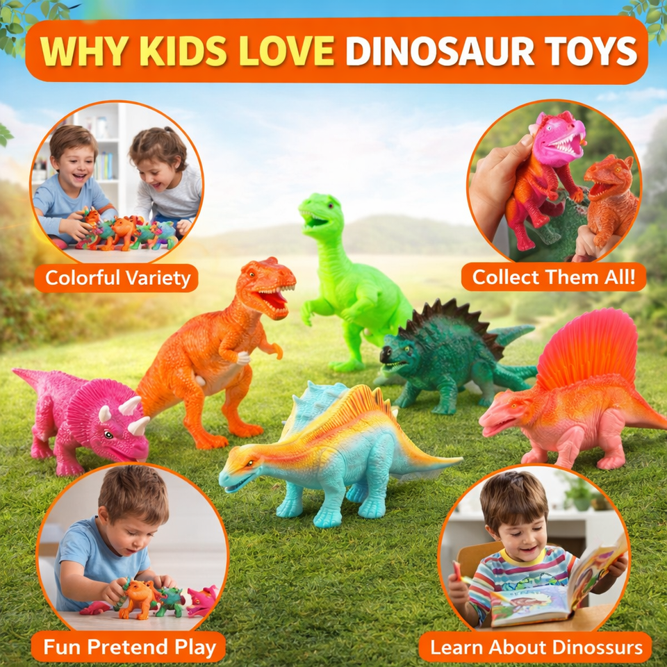 Big Dinosaur Figures Set – Colorful Animal Collection for Kids