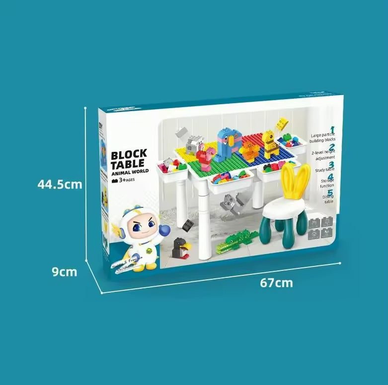 Block Building Table With Chair | 102 Pcs