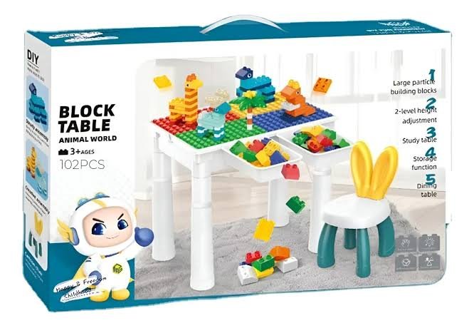 Block Building Table With Chair | 102 Pcs
