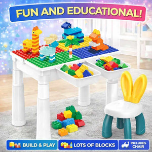Block Building Table With Chair | 102 Pcs