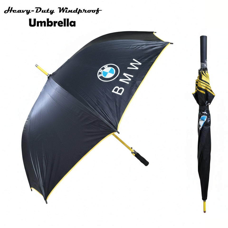 BMW-Large Golf Umbrella with Long Handle - Heavy-Duty Automatic  Windproof Umbrella