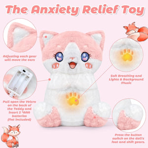 Breathing Musical Plush Cat with Soft Light – Calming Sleep for Kids