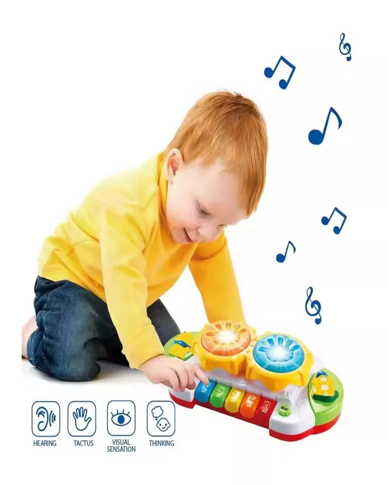 Bright Beats Musical Play Piano Drum – Light & Sound Activity Station for Toddlers