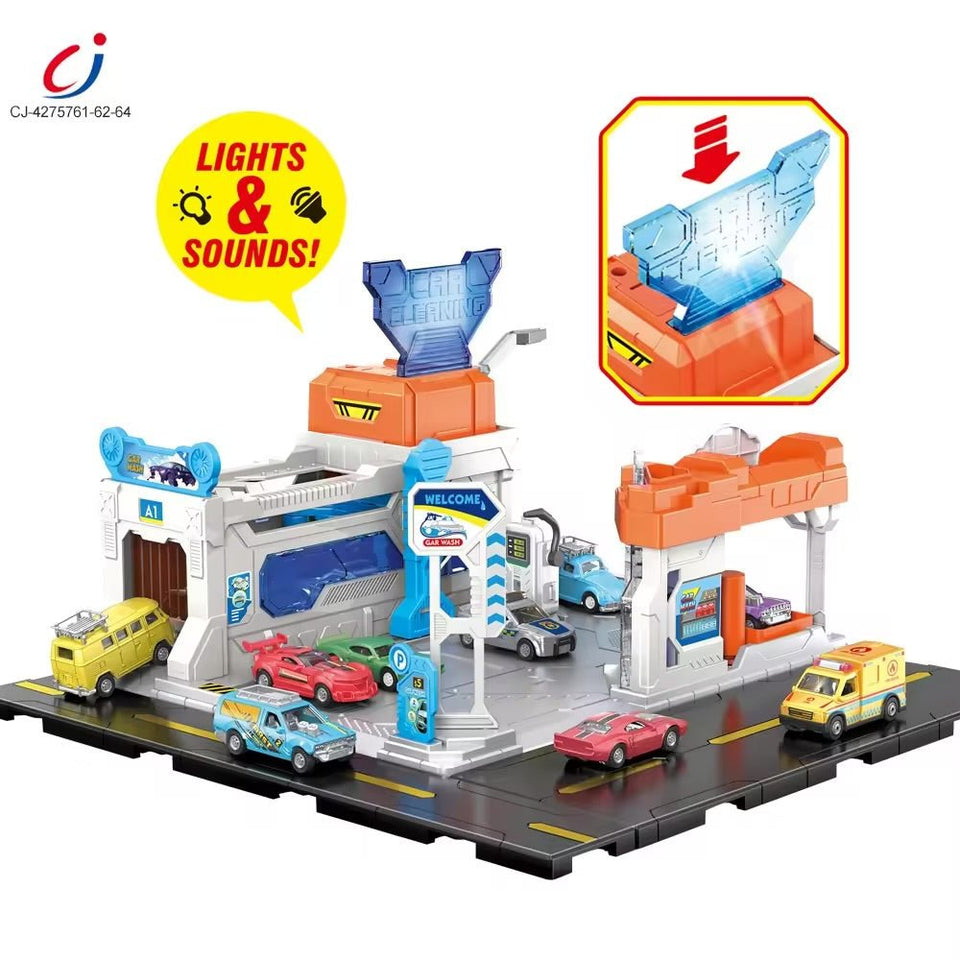 🚗✨ Car Wash Service Center – With Lights & Sounds!