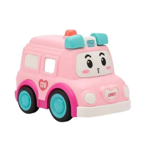 Cartoon Mini Rescue Cars Set – Pull Back Vehicle Play Collection | Pack of 4