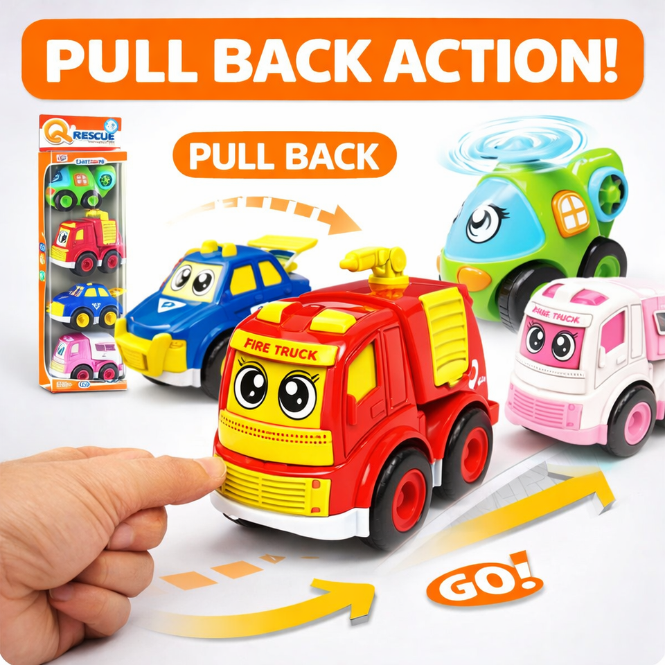 City Cartoon Rescue Mini Emergency Vehicles Set