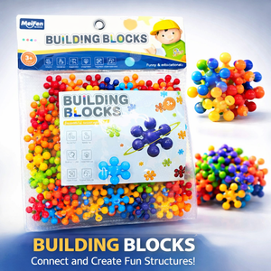 Colorful Interlocking Building Blocks Set | 60+ Pcs