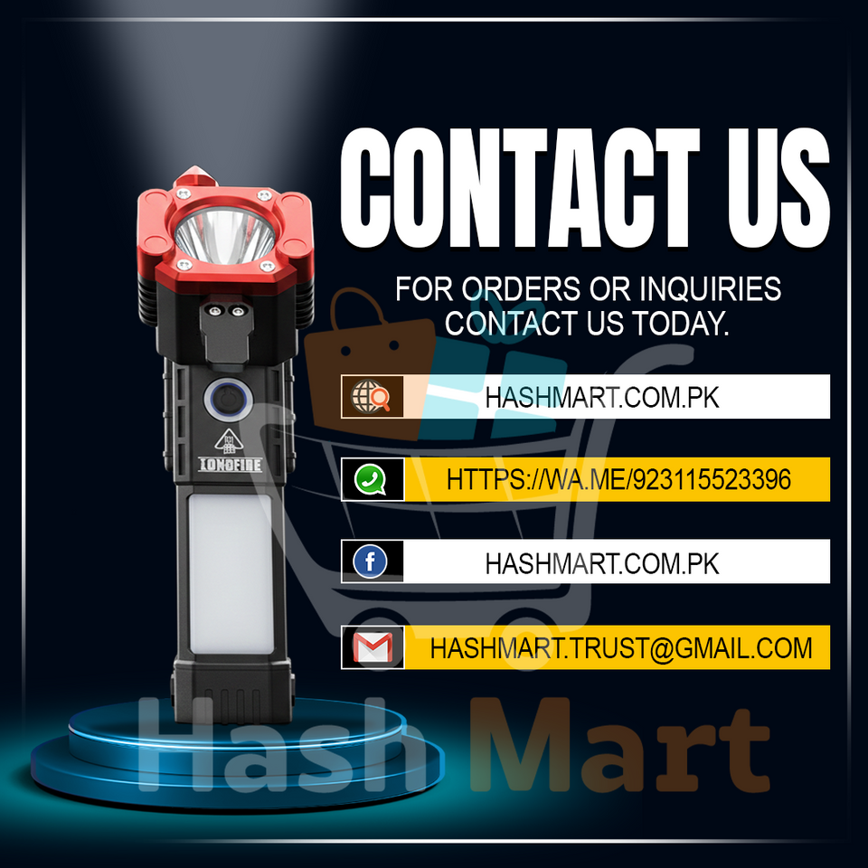 Tactical LED Flashlight Rechargeable, Emergency Tool with Side Light & USB Charging