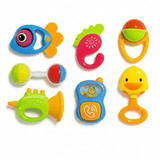 Cute Feeder Shape Colorful Baby Rattle Set