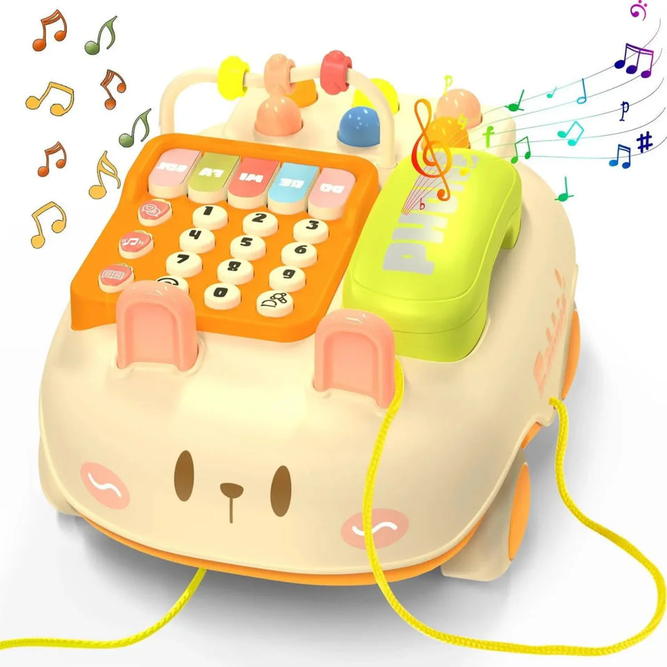 Cute Rabbit Mobile Phone Car – Musical Learning Car for Toddlers