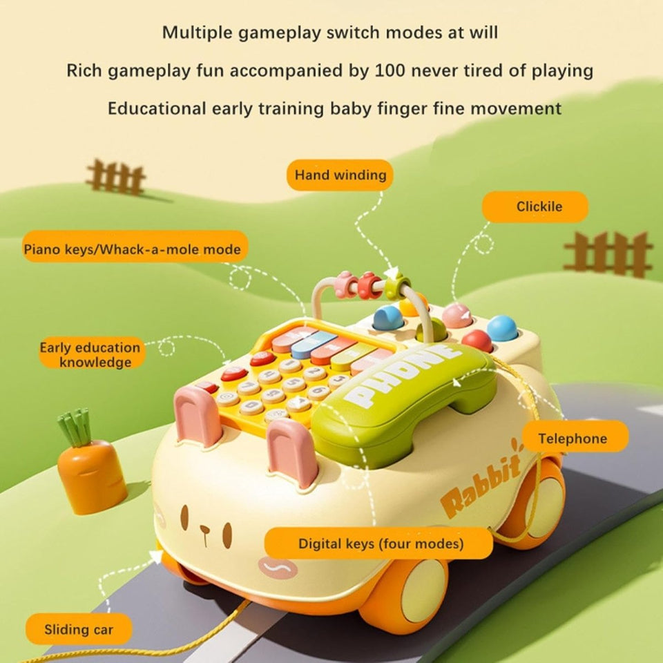 Cute Rabbit Mobile Phone Car – Musical Learning Car for Toddlers