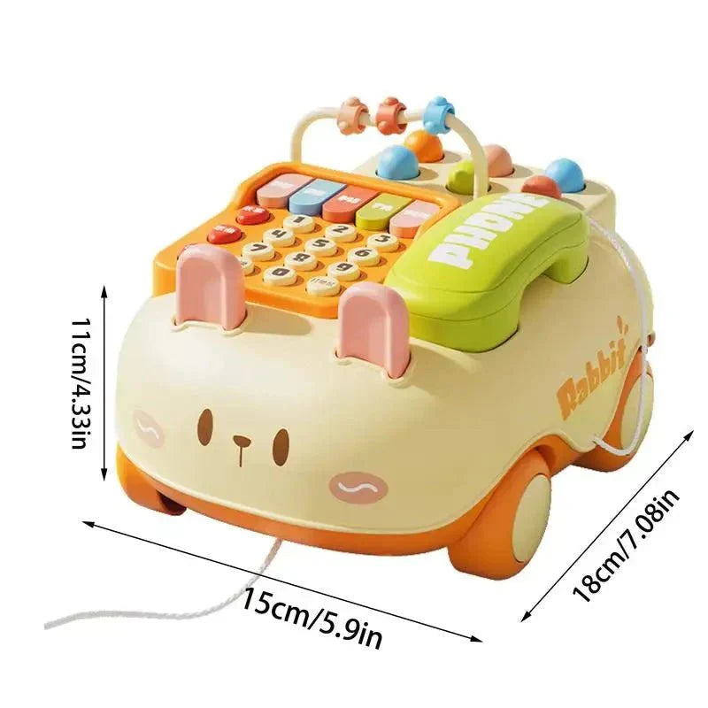 Cute Rabbit Mobile Phone Car – Musical Learning Car for Toddlers
