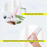 Cute White Bunny Winter Hat with Plush Ears & Lights – Soft Warm & Cozy Headwear