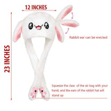 Cute White Bunny Winter Hat with Plush Ears & Lights – Soft Warm & Cozy Headwear