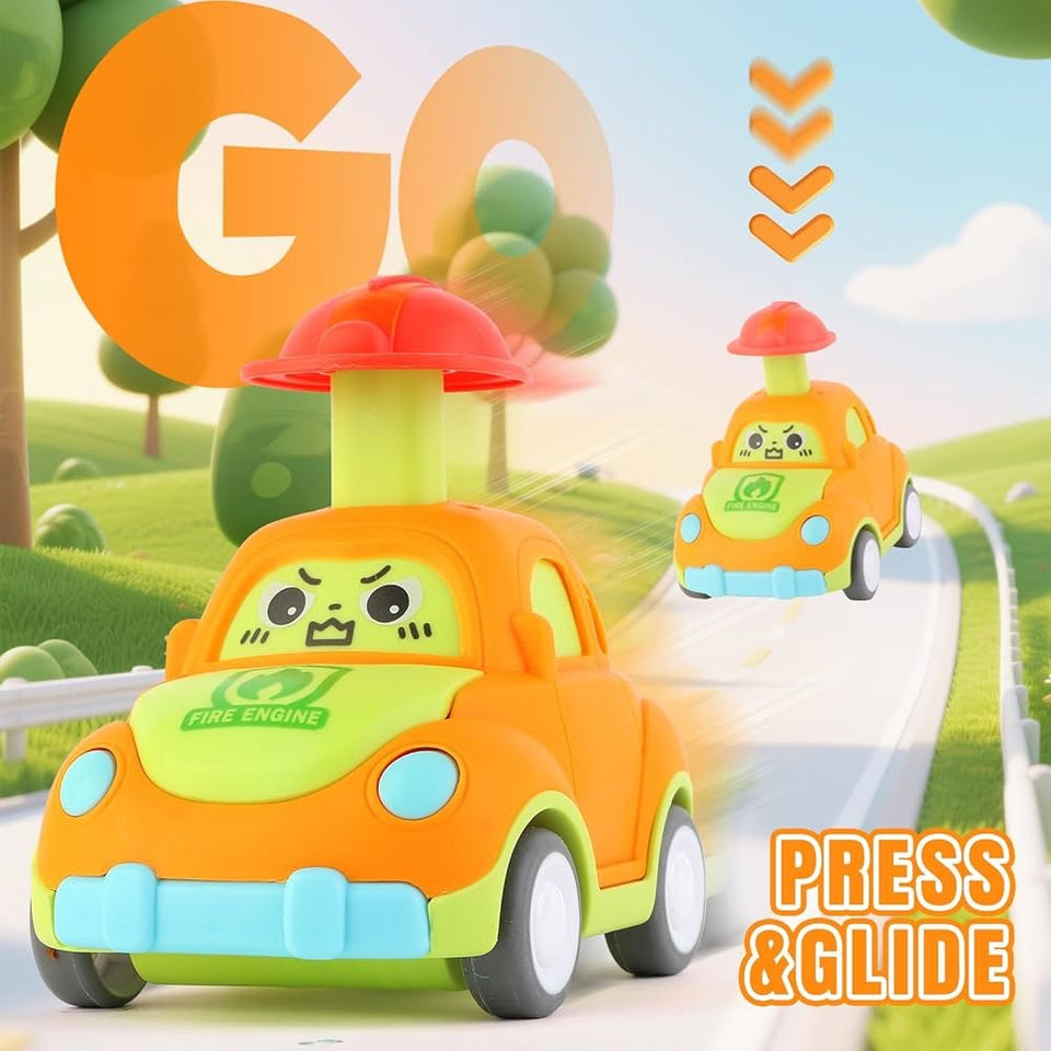 🚗 Cute Wind Up Cartoon Car – Friction Press & Go