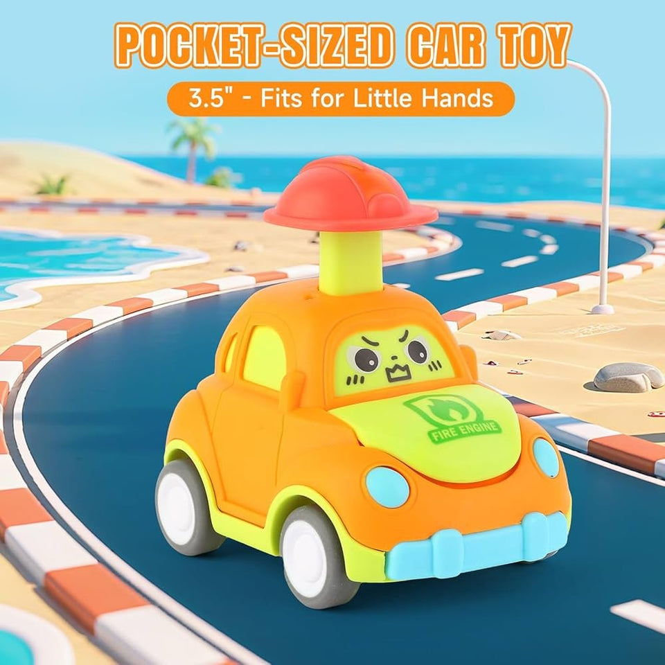 🚗 Cute Wind Up Cartoon Car – Friction Press & Go