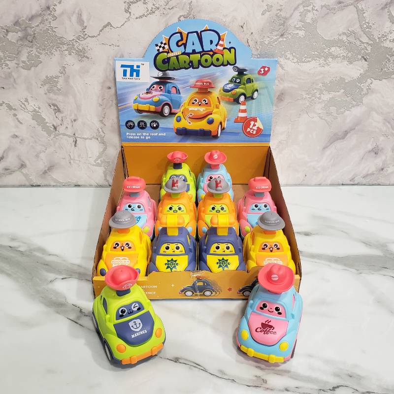 🚗 Cute Wind Up Cartoon Car – Friction Press & Go