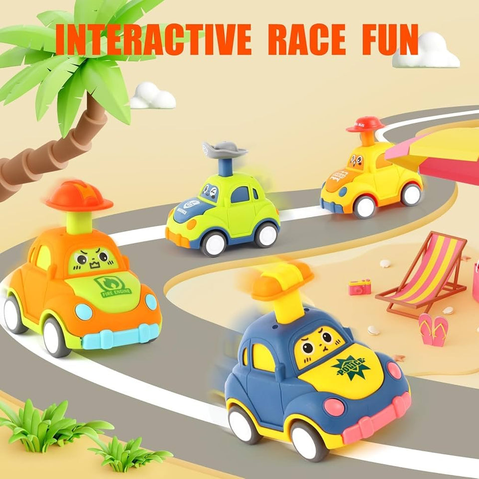 🚗 Cute Wind Up Cartoon Car – Friction Press & Go