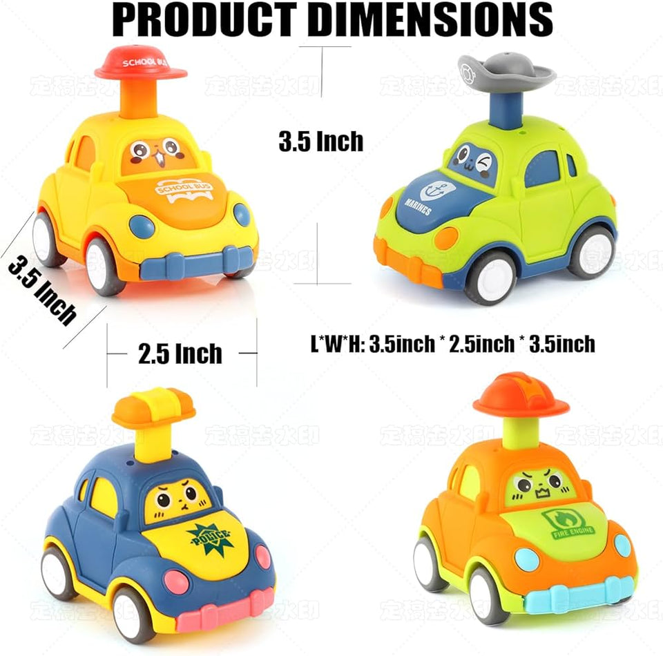 🚗 Cute Wind Up Cartoon Car – Friction Press & Go