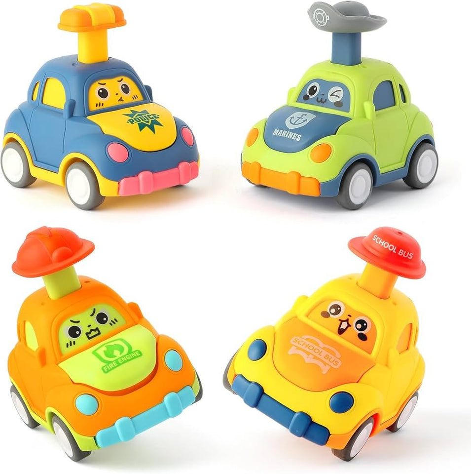 🚗 Cute Wind Up Cartoon Car – Friction Press & Go