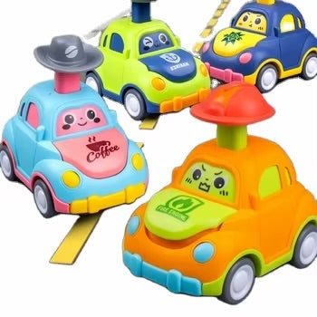 🚗 Cute Wind Up Cartoon Car – Friction Press & Go