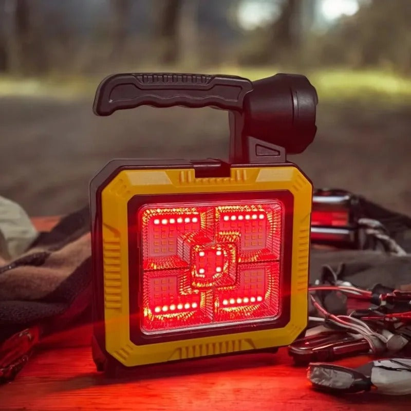 2 in 1 Solar-Powered Handheld Spotlight + Tool Kit box Solar Charging Led Work Light