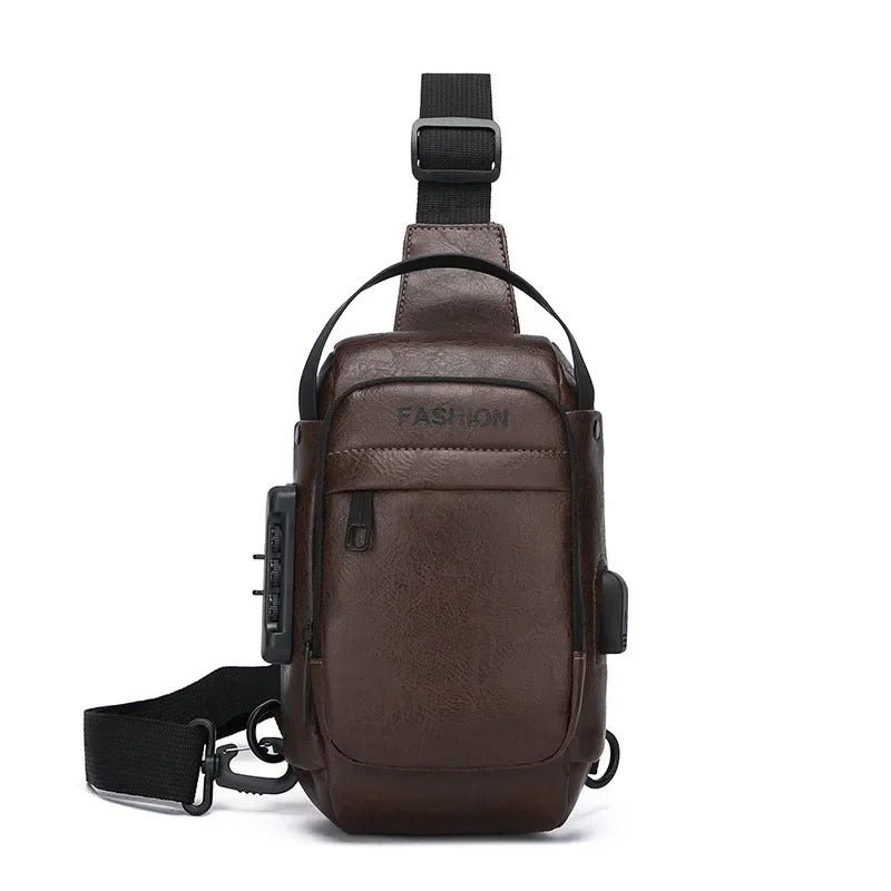 Men's Leather Chest Bag Designer Messenger Crossbody Shoulder Bag