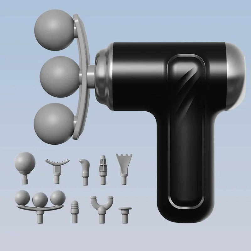 Multi functional home mini 3-head fascia gun for relaxing muscles neck membrane gun electric impact fitness equipment massager