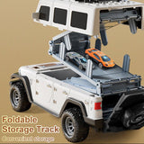 Deformable Track Car Carrier with 6 Metal Cars Set