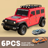 Deformable Track Car Carrier with 6 Metal Cars Set