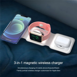3-in-1 Foldable Wireless Charging Pad – Fast Charging – Portable Travel Charging Station