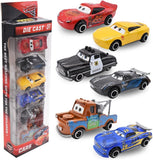 Diecast Cartoon Cars Pack of 6 – Mini Racing Car Set for Kids