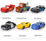 Diecast Cartoon Cars Pack of 6 – Mini Racing Car Set for Kids