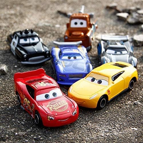 Diecast Cartoon Cars Pack of 6 – Mini Racing Car Set for Kids