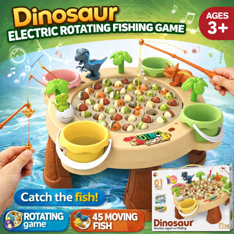 🦖 Dino Electric Fishing Game Table 🎣