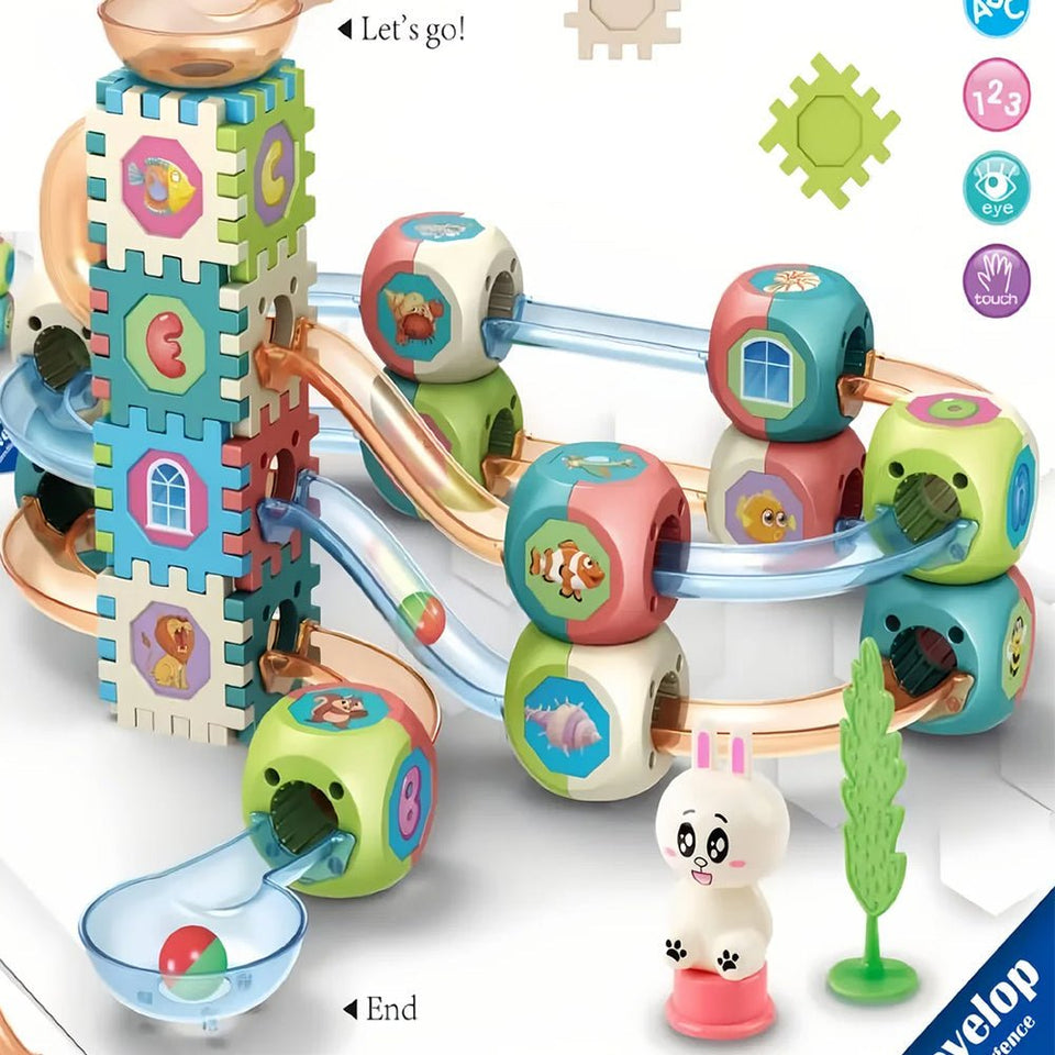 🧩 DIY Rolling Ball Track Building Blocks Set