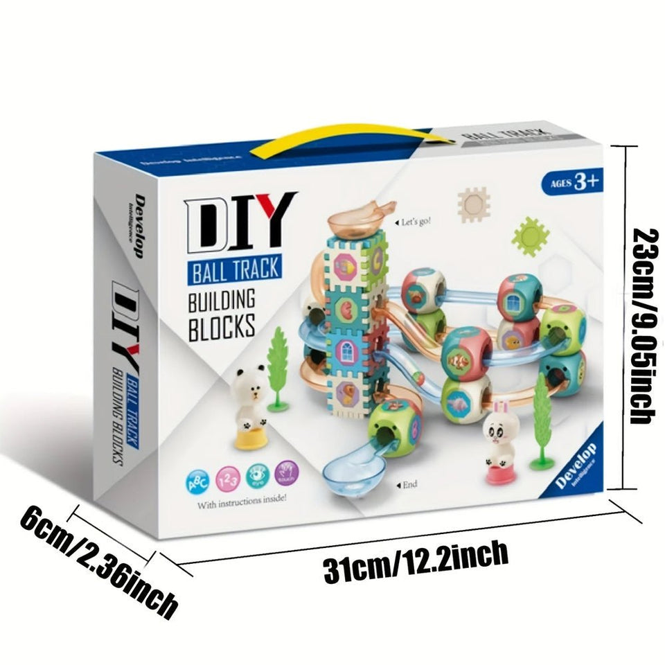 🧩 DIY Rolling Ball Track Building Blocks Set