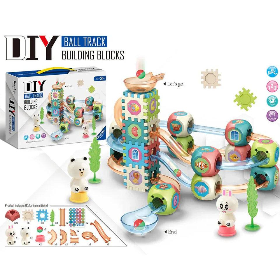🧩 DIY Rolling Ball Track Building Blocks Set