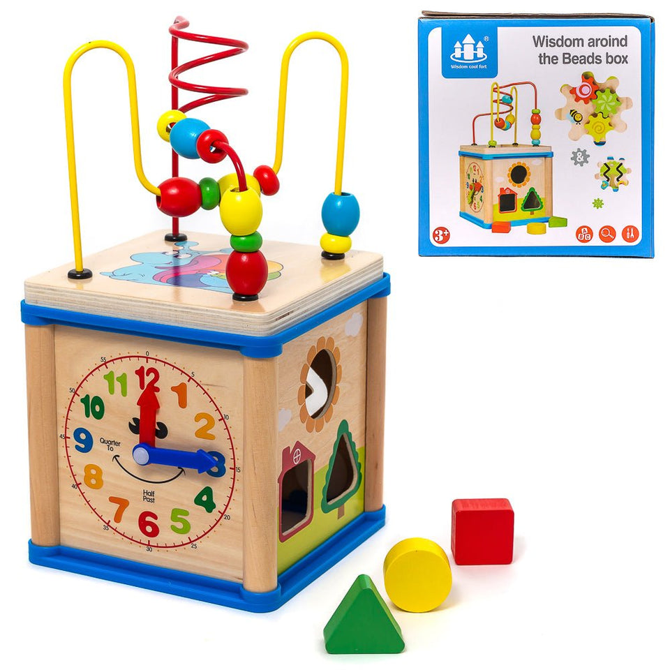 Early Education 5-in-1 Wooden Learning Cube