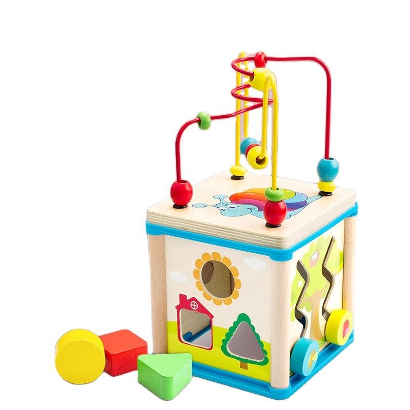 Early Education 5-in-1 Wooden Learning Cube