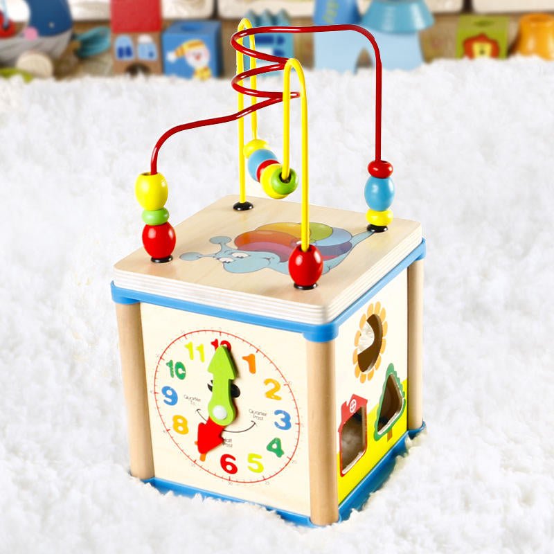 Early Education 5-in-1 Wooden Learning Cube