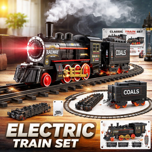 Electric Smoke Classic Train Set with Tracks & Cargo Cars