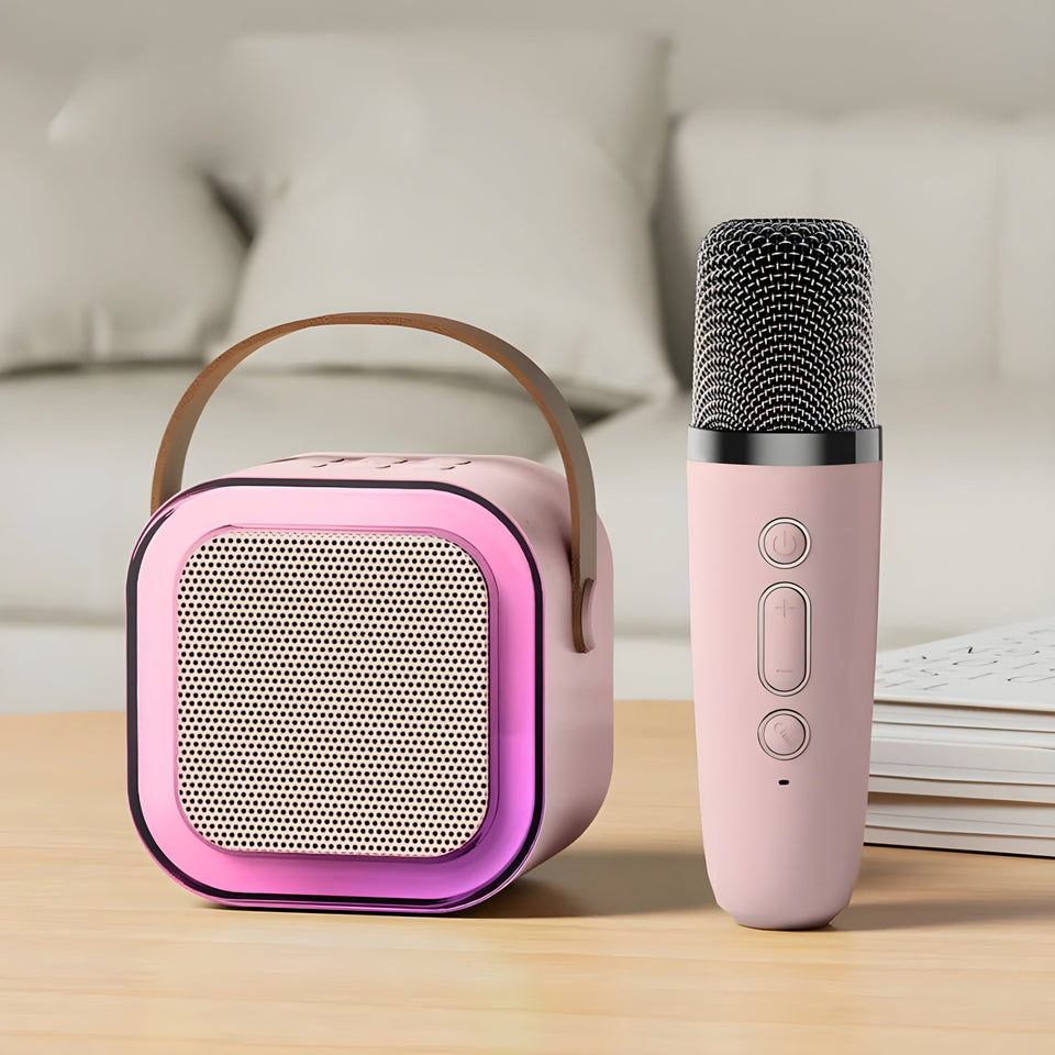 Wireless Mic & Portable Bluetooth speaker with Led Light