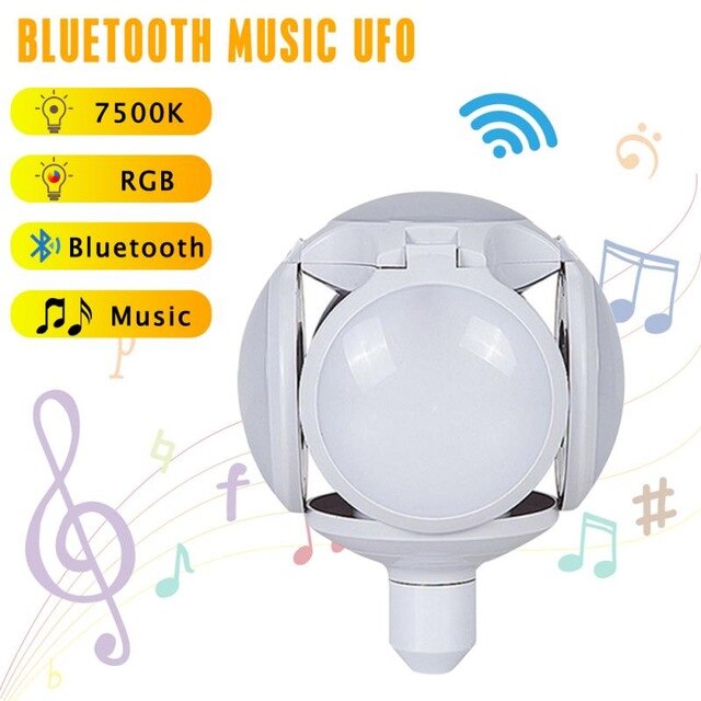Deformable Football UFO Light Bulb with Wireless BT Speaker